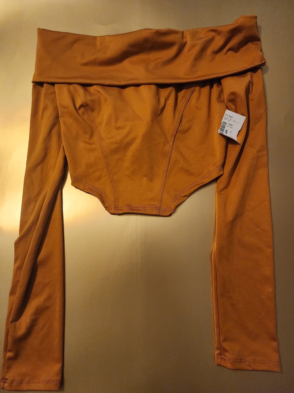 Women's Off-Shoulder Crop Top in Mustard